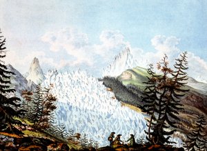 Pohled na lavinu v Ledovém moři, kolem roku 1800 (rytina )
