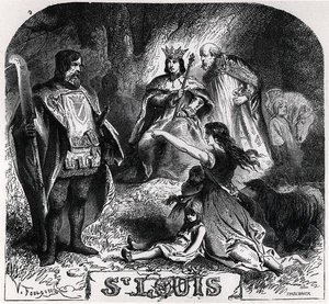 St. Louis činí spravedlnost pod dubem ve Vincennes, z 