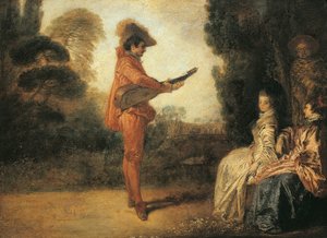 Castor (čaroděj), cca 1713-1714, Jean-Antoine Watteau (1684-1721), olej na plátně od Jean Antoine Watteau