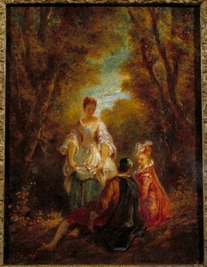 Postavy v parku Obraz Jean Antoine Watteau (1684-1721) 18. stol. od Jean Antoine Watteau