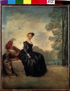 Boudeuse (Rozmarná žena). Obraz Jean Antoine Watteau (1684-1721). Olej na plátně, 42 x 34 cm od Jean Antoine Watteau