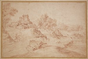 Krajina s hradem od Jean Antoine Watteau
