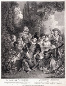 Venkovský koncert, 1735 od Jean Antoine Watteau