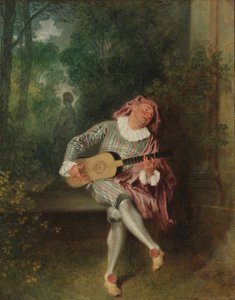 Mezzetin, kolem 1718-20 (olej na plátně) od Jean Antoine Watteau