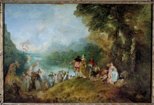Pouť na Isle of Cythera (nalodění na Cytheru) od Jean Antoine Watteau