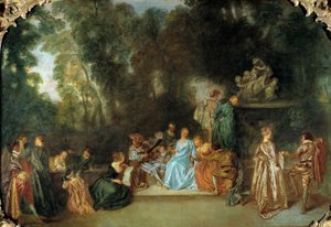 Rekreační galante Obraz Jean Antoine Watteau (1684-1721) Berlín 18. století, Museum Dahlem od Jean Antoine Watteau