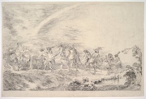 Rekruti se připojí k pluku, ca. 1715-16. od Jean Antoine Watteau