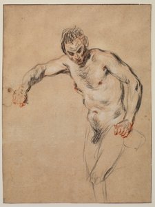 Satyr nalévající víno, 1717 od Jean Antoine Watteau