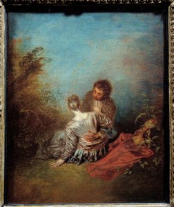 Špatný krok. Obraz Jean Antoine Watteau (1684-1721) od Jean Antoine Watteau