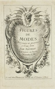 Titulní strana, od Figures de modes od Jean Antoine Watteau