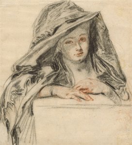 Žena v černém, kolem roku 1719 od Jean Antoine Watteau