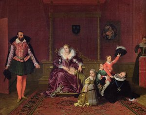 Henri IV (1553-1610) král Francie a Navarry si hraje se svými dětmi jako velvyslanec Španělska, 1817 od Jean Auguste Dominique Ingres