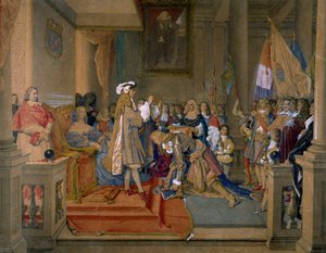 Maršál Berwick obdržel od španělského krále Filipa V. Řád zlatého rouna, 1864. od Jean Auguste Dominique Ingres