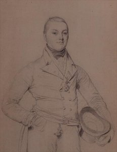 Portrét admirála sira Fleetwooda Broughton Reynolds Pellew (1789-1861) od Jean Auguste Dominique Ingres