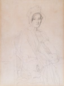 Portrét Marie Marcoz, později Vicomtesse de Senonnes de Senonnes, 1813 (grafitová tužka na tkaném papíře) od Jean Auguste Dominique Ingres