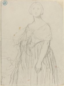 Skica pro Madame Moitessier od Jean Auguste Dominique Ingres