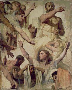 Studie k mučednictví sv. Symforiena (svatá, matka a prokonzul), 1833 (olej nad grafitem a červenou křídou na plátně) od Jean Auguste Dominique Ingres