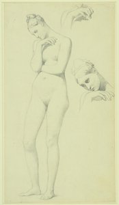 Studie k postavě Stratonice, asi 1834-40 (tužka na papíře) od Jean Auguste Dominique Ingres