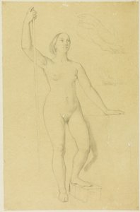 Studie pro Johanku z Arku a náčrtky rukou od Jean Auguste Dominique Ingres
