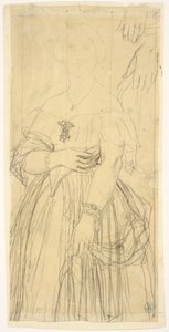 Studie šatů a rukou madam Moitessierové od Jean Auguste Dominique Ingres