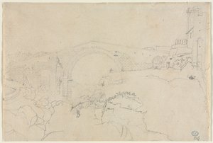 Ponte dellAbbadia ve Vulci, první polovina 19. století. od Jean Auguste Dominique Ingres