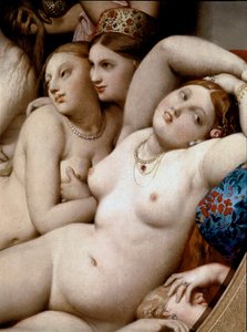 Turecké lázně, detail (olej na dřevě od Jean Auguste Dominique Ingres