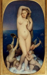 Venuše Anadyomene Malba Jean Auguste Dominique Ingres (1780-1867) 19. století Sun. 1,6x0,9 m Chantilly, musea Conde - Venuše Anadyomene. Obraz Jean Auguste Dominique Ingres (1780-1867) od Jean Auguste Dominique Ingres
