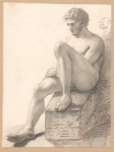 Sedící mužský akt, pohled zepředu (2. cena 1808)