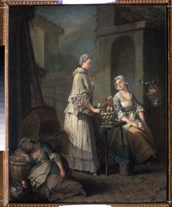 ""Květinářka"" (Květinářka) Obraz Jean-Baptiste (Jean Baptiste) Charpentier (1728-1806) 1795-1799 Puškinovo muzeum, Moskva