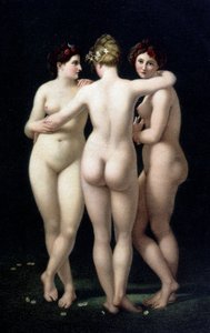 Tři grácie. Faksimile z díla Jeana Baptista Regnaulta (1754-1829) - pohlednice od Jean Baptiste (after) Regnault