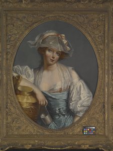 Mladá služebná (olej na plátně) od Jean Baptiste (school of) Greuze