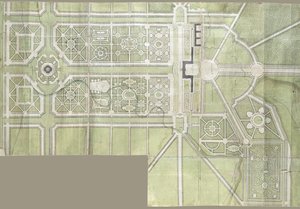 Návrh paláce a parku Střelna, 1717 od Jean Baptiste Alexandre Le Blond