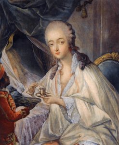 Jeanne Bécu, komtesse Du Barry 1743-1793 s šálkem kávy