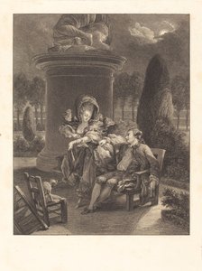 Thuileries večer od Jean Baptiste Blaise Simonet after Pierre Antoine Baudouin