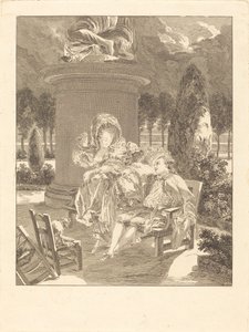 Thuileries večer od Jean Baptiste Blaise Simonet after Pierre Antoine Baudouin