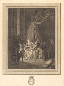 Nebezpečí tete-a-tete od Jean Baptiste Blaise Simonet after Pierre Antoine Baudouin