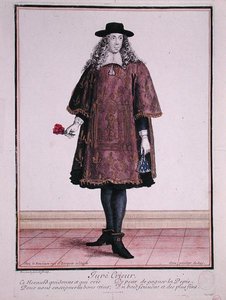 Městský hlasatel v Beaune, konec 17. století (kolorovaná rytina) od Jean Baptiste Bonnart