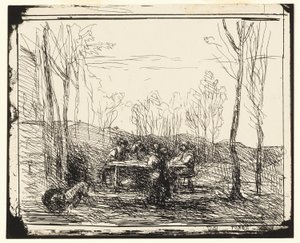 Piknik na mýtině od Jean Baptiste Camille Corot