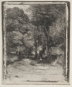 Suvenýr z Bas-Bréau, původní otisk 1858, vytištěno v roce 1921. od Jean Baptiste Camille Corot