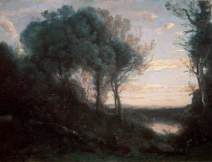 Večer, 1850-1860. od Jean Baptiste Camille Corot