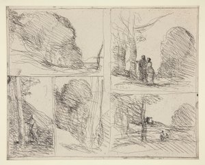 Pět skic: 1. Le Jardin de P?ricl?s (Zahrada Pericles) 2. L od Jean Baptiste Camille Corot