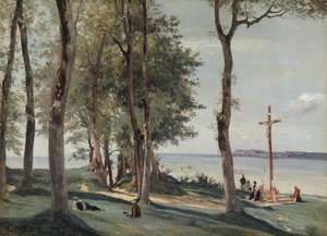 Honfleur: Kalvárie, ca. 1830. od Jean Baptiste Camille Corot