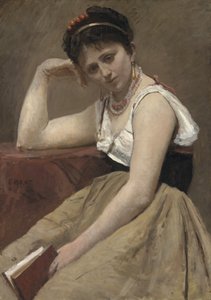 Přerušené čtení, kolem roku 1870 od Jean Baptiste Camille Corot