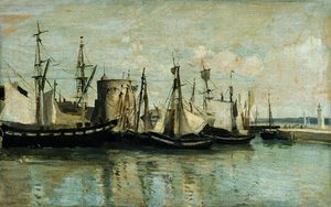 La Rochelle, vstup do suchého doku od Jean Baptiste Camille Corot
