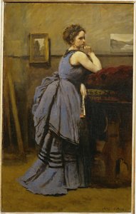 Dame in Blau von Jean-Baptiste-Camille Corot