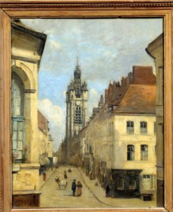 Obraz Zvonice v Douai od Camille Corot (1796-1875) 1871 Sun. 0,46x0,38m od Jean Baptiste Camille Corot