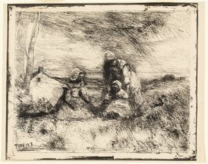 Mladší sestra od Jean Baptiste Camille Corot
