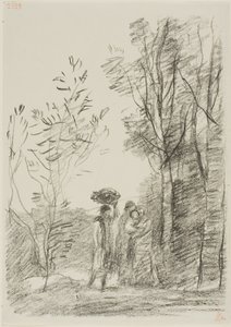 Setkání v lese od Jean Baptiste Camille Corot