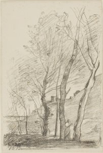 Čtení pod stromy od Jean Baptiste Camille Corot