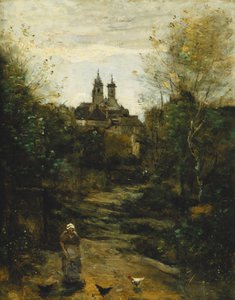 Semur, Cesta do kostela; Semur, Cesta ke církvi, cca 1855-1860 a 1872-1873 od Jean Baptiste Camille Corot